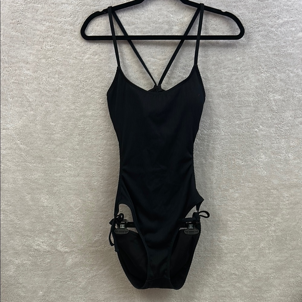 Black One-Piece Back Out Swimsuit